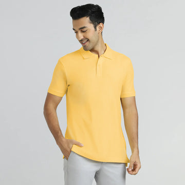 Element Combed Cotton Polo T-shirts Butter Yellow - XYXX Crew