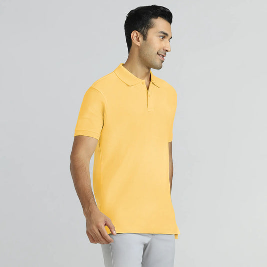 Element Combed Cotton Polo T-shirts Butter Yellow - XYXX Crew