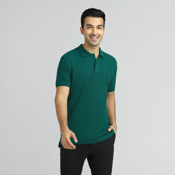 Element Combed Cotton Polo T-shirts Forest Green - XYXX Crew