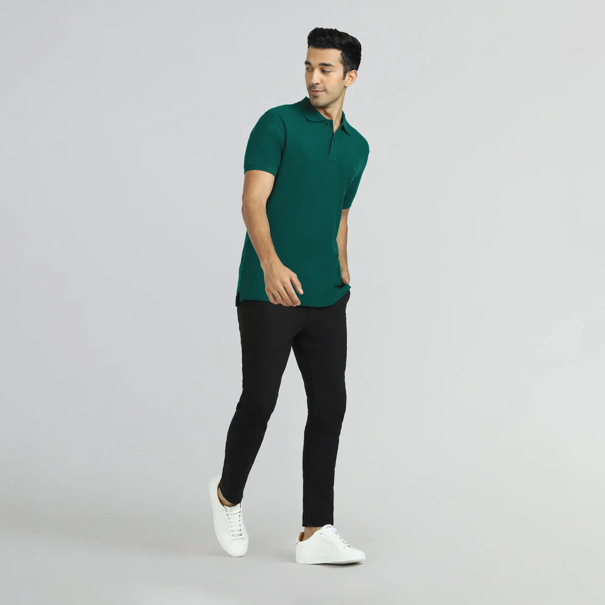 Element Combed Cotton Polo T-shirts Forest Green - XYXX Crew