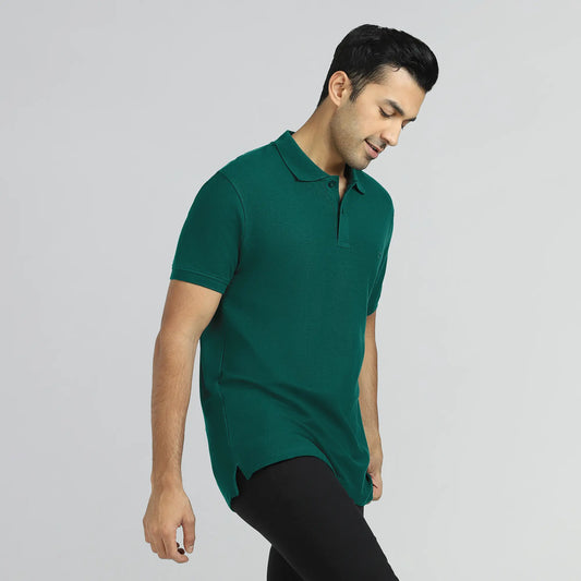 Element Combed Cotton Polo T-shirts Forest Green - XYXX Crew