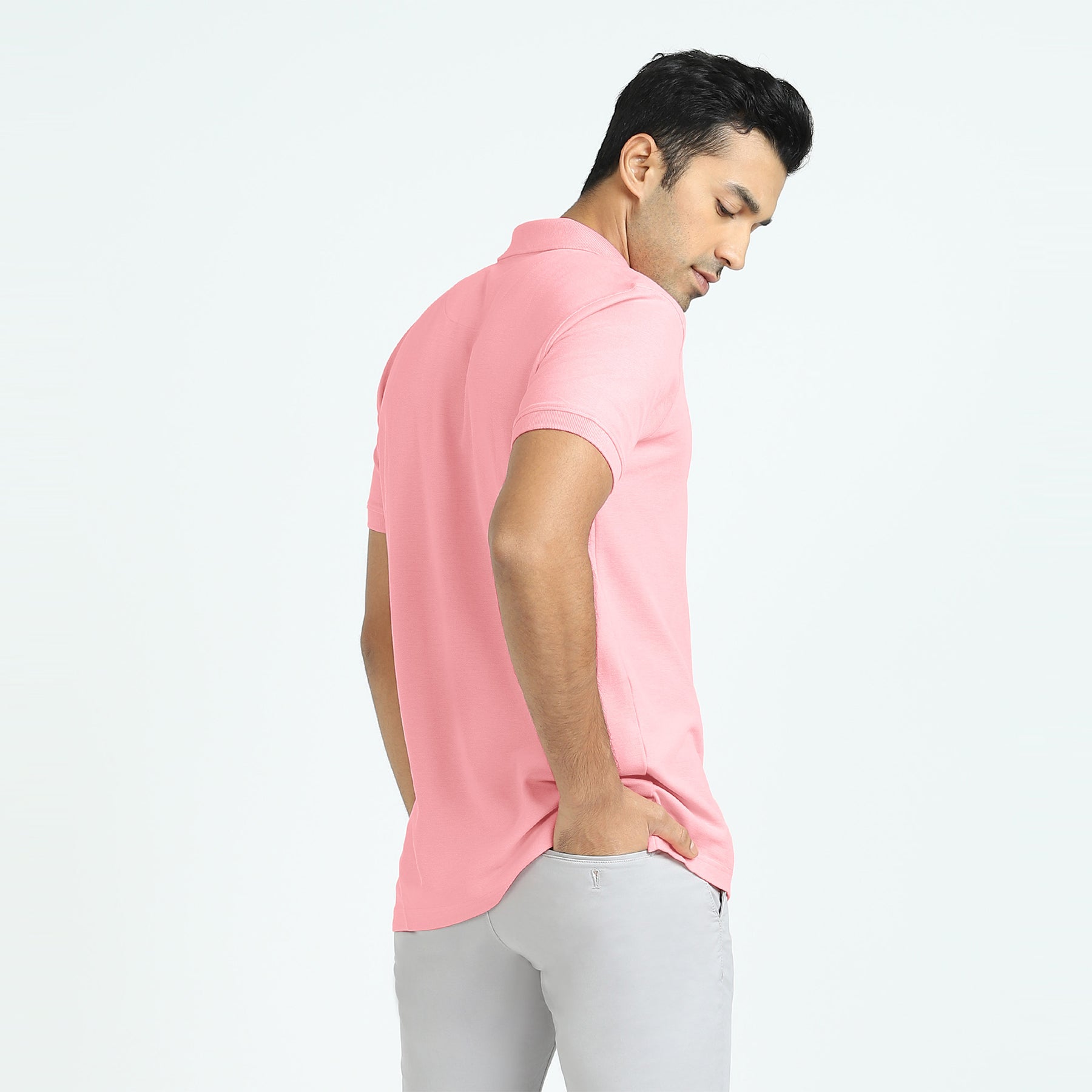 Element Combed Cotton Polo T-shirts For Men French Pink - XYXX Crew