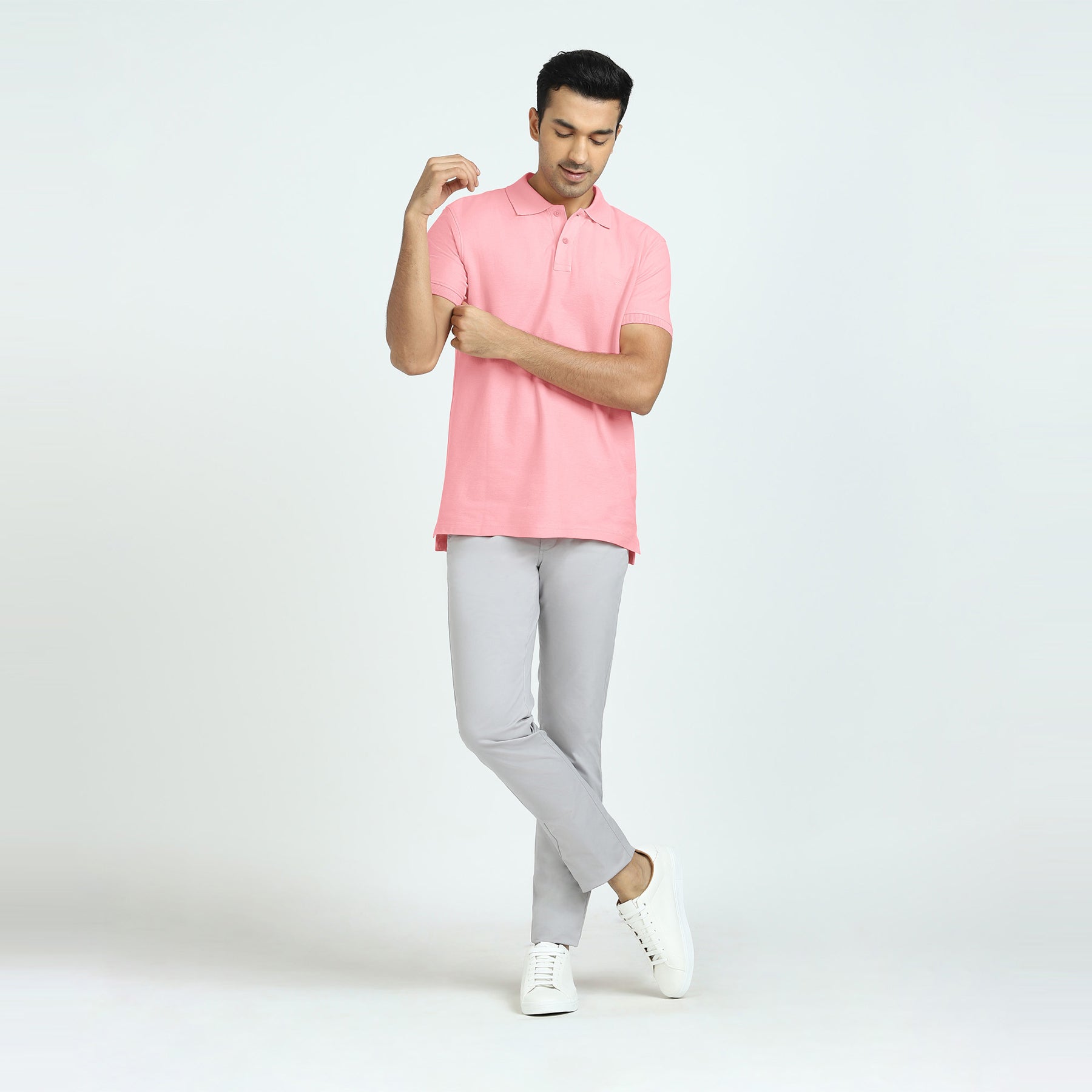 Element Combed Cotton Polo T-shirts For Men French Pink - XYXX Crew