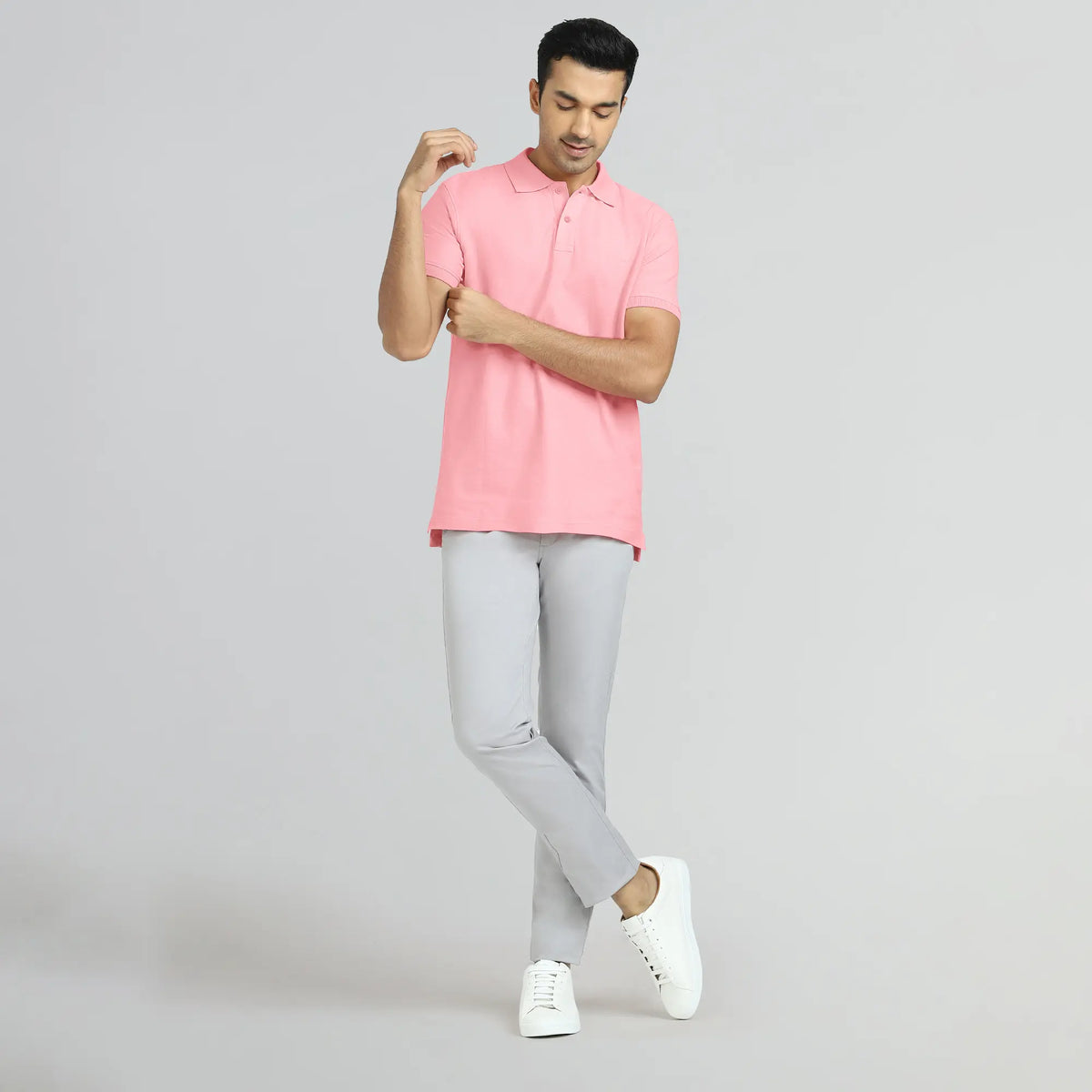 Element Combed Cotton Polo T-shirts French Pink - XYXX Crew