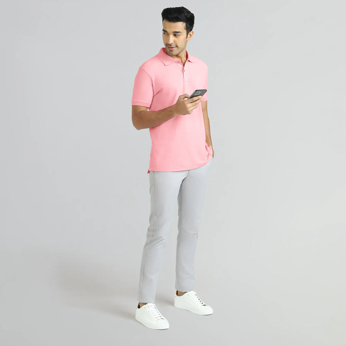 Element Combed Cotton Polo T-shirts French Pink - XYXX Crew