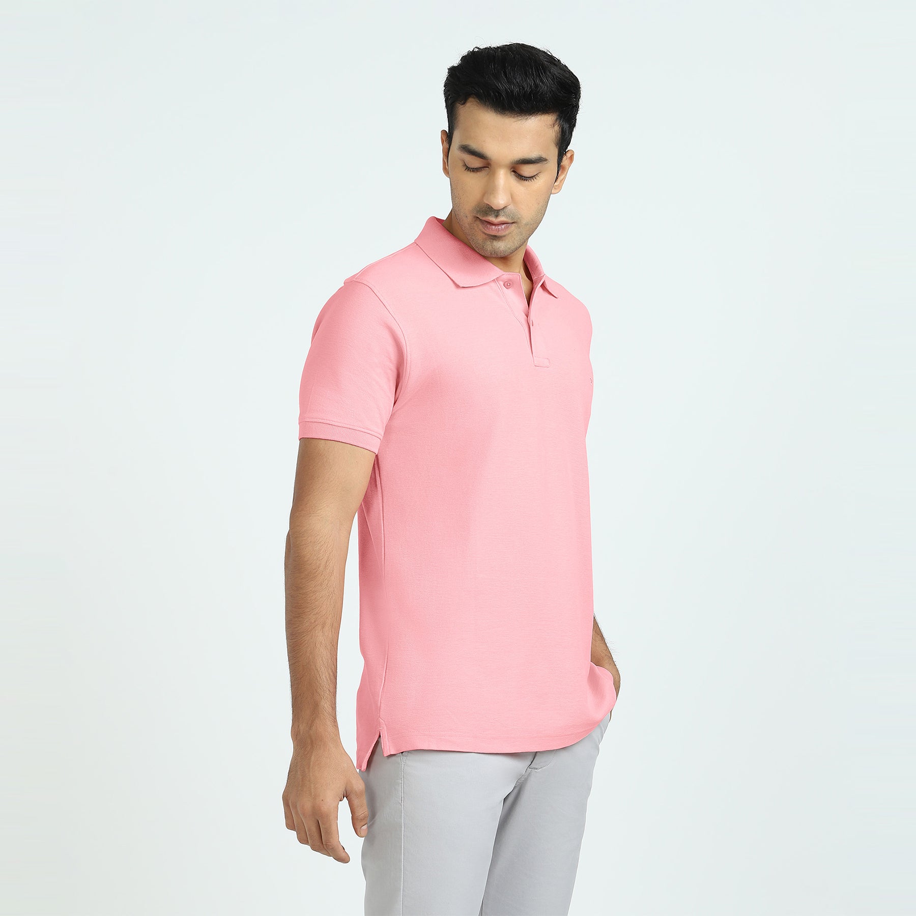 Element Combed Cotton Polo T-shirts For Men French Pink - XYXX Crew