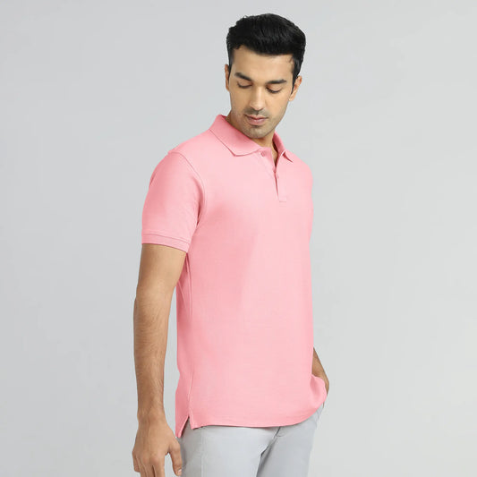 Element Combed Cotton Polo T-shirts French Pink - XYXX Crew