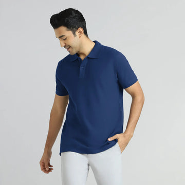 Element Combed Cotton Polo T-shirts Midnight Blue - XYXX Crew