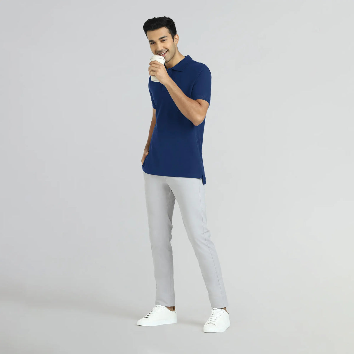 Element Combed Cotton Polo T-shirts Midnight Blue - XYXX Crew