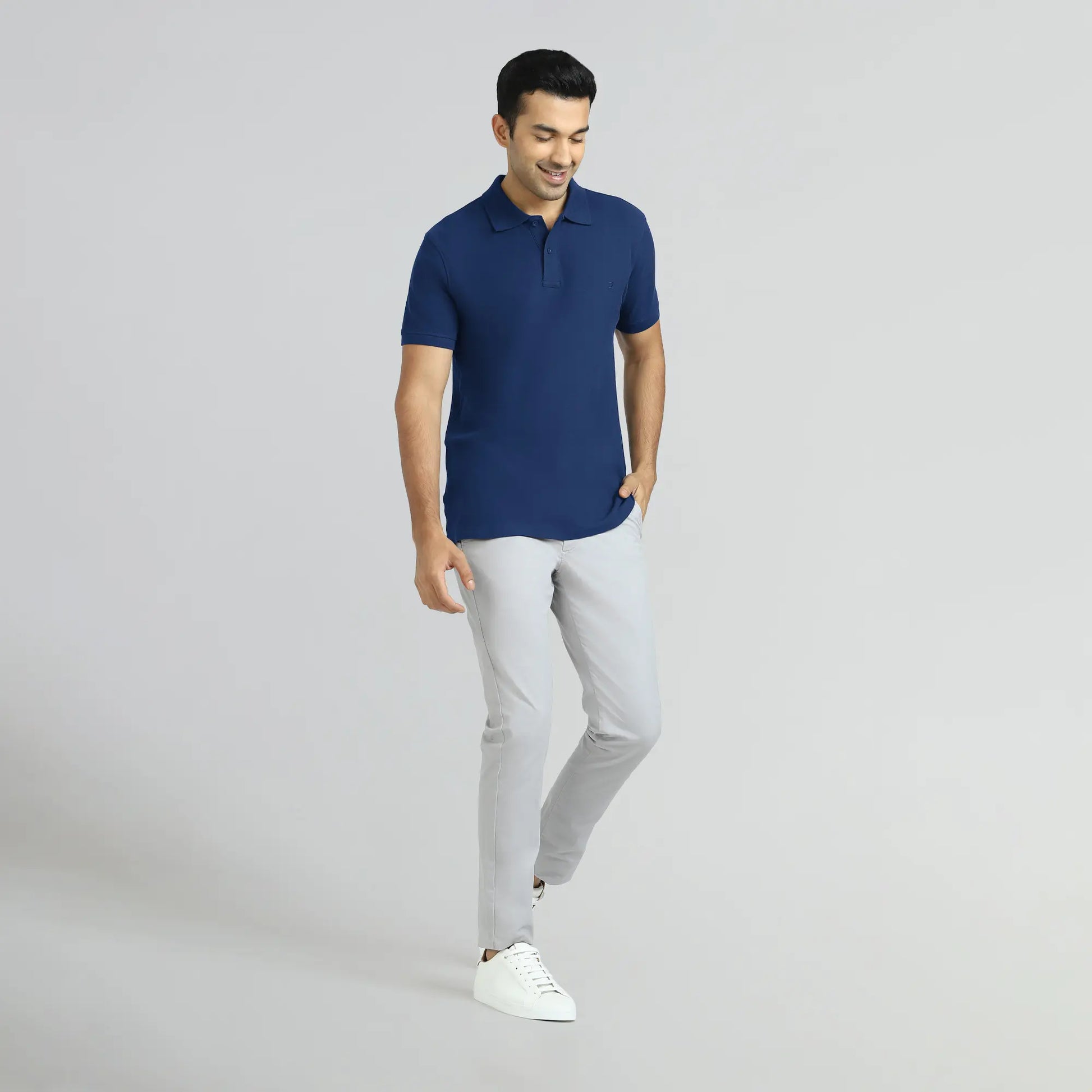 Element Combed Cotton Polo T-shirts Midnight Blue - XYXX Crew