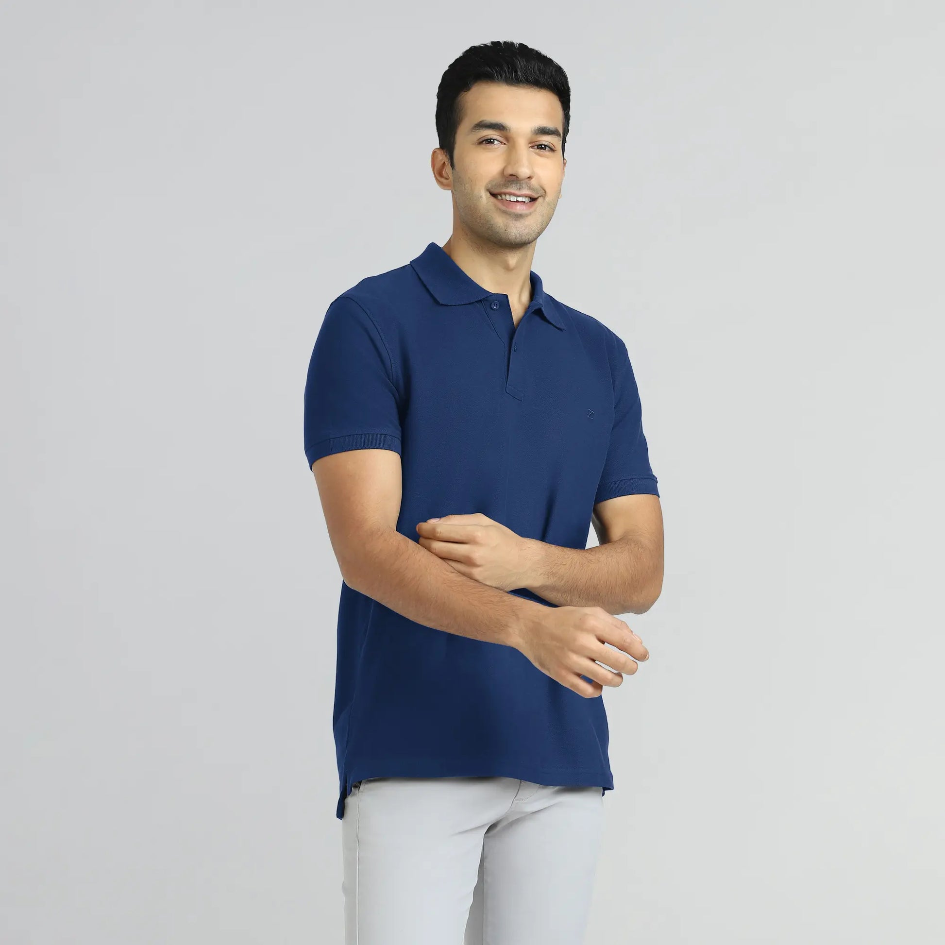 Element Combed Cotton Polo T-shirts Midnight Blue - XYXX Crew