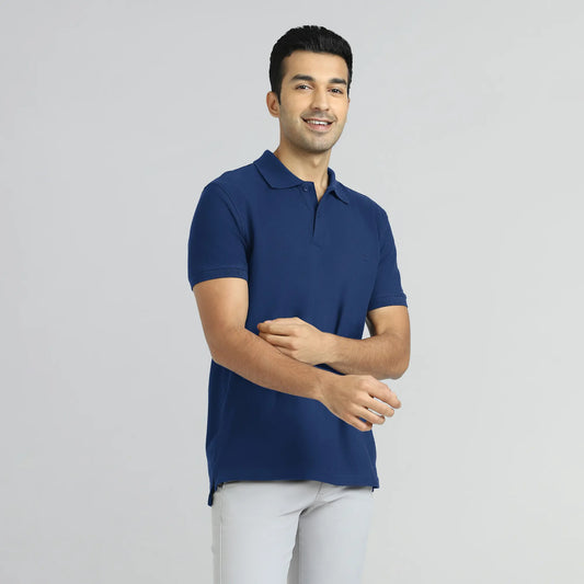 Element Combed Cotton Polo T-shirts Midnight Blue - XYXX Crew
