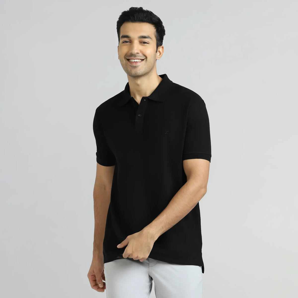Element Combed Cotton Polo T-shirts Pitch Black - XYXX Crew