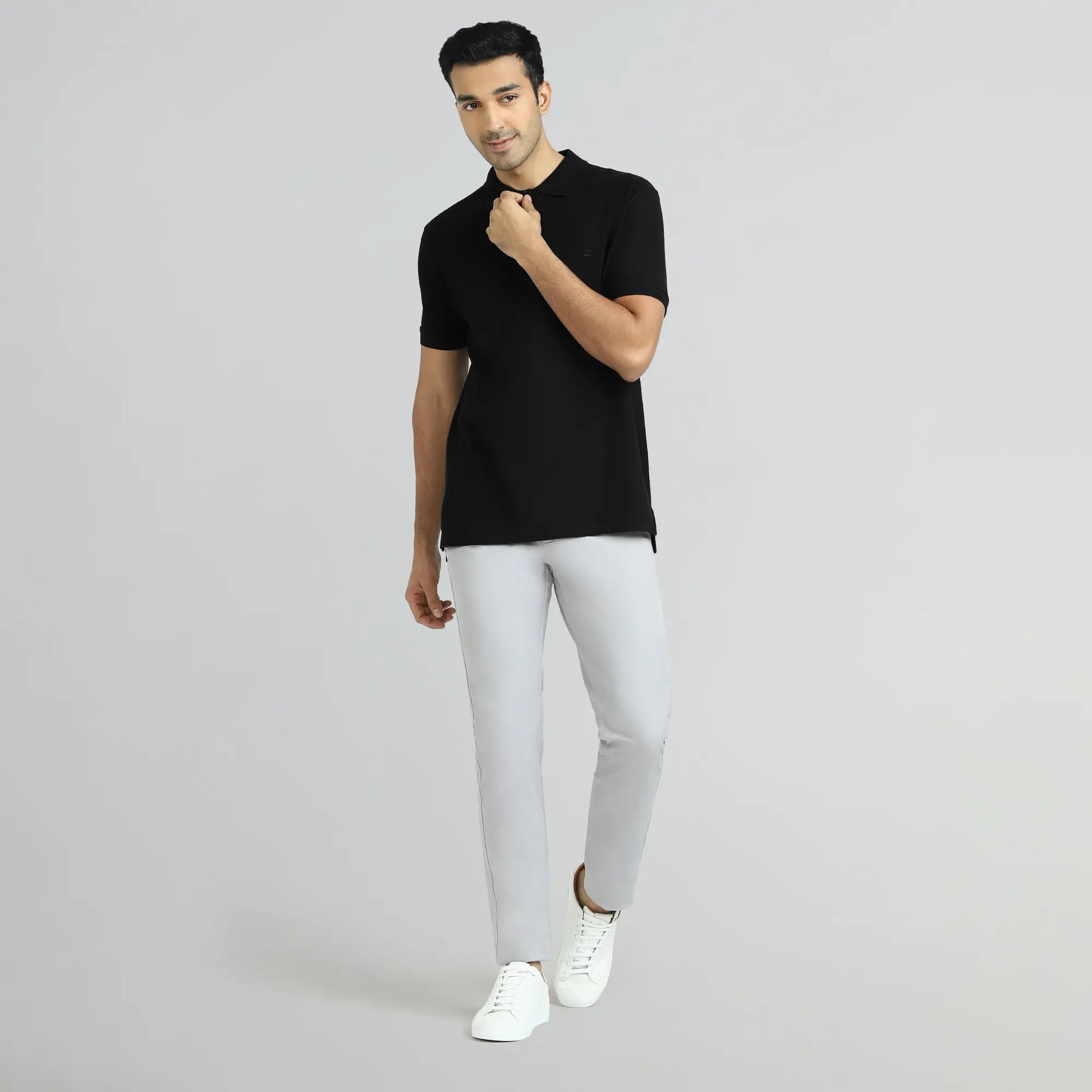 Element Combed Cotton Polo T-shirts Pitch Black - XYXX Crew