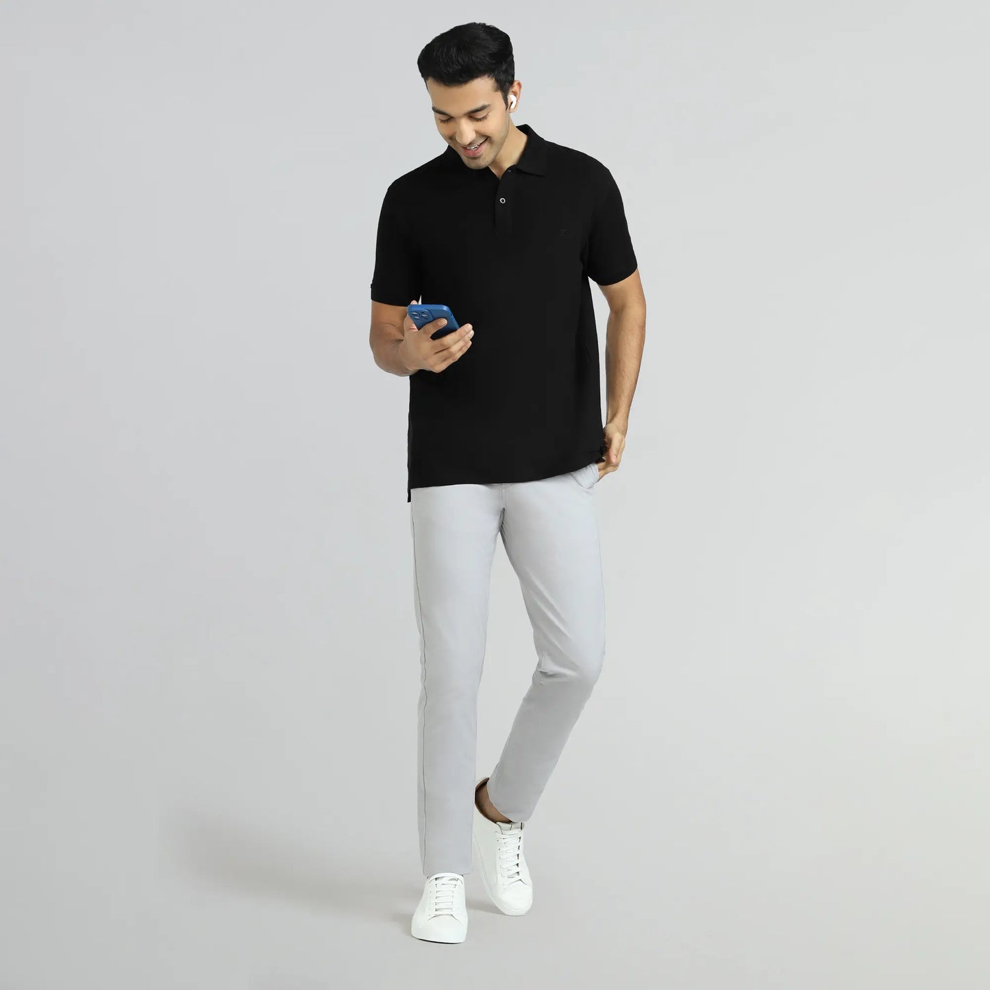 Element Combed Cotton Polo T-shirts Pitch Black - XYXX Crew