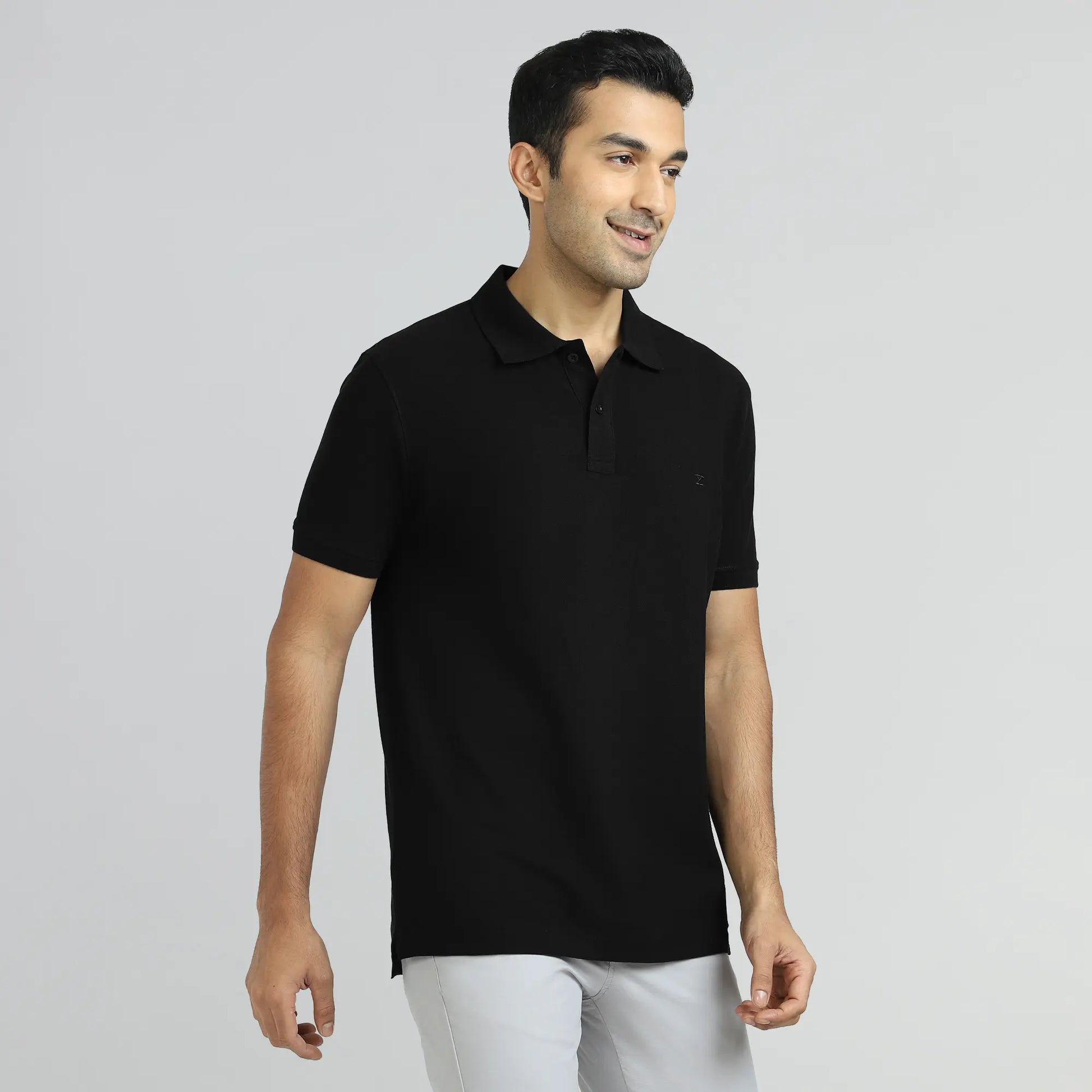 Element Combed Cotton Polo T-shirts Pitch Black - XYXX Crew