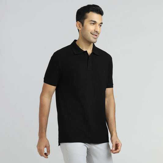 Element Combed Cotton Polo T-shirts Pitch Black - XYXX Crew