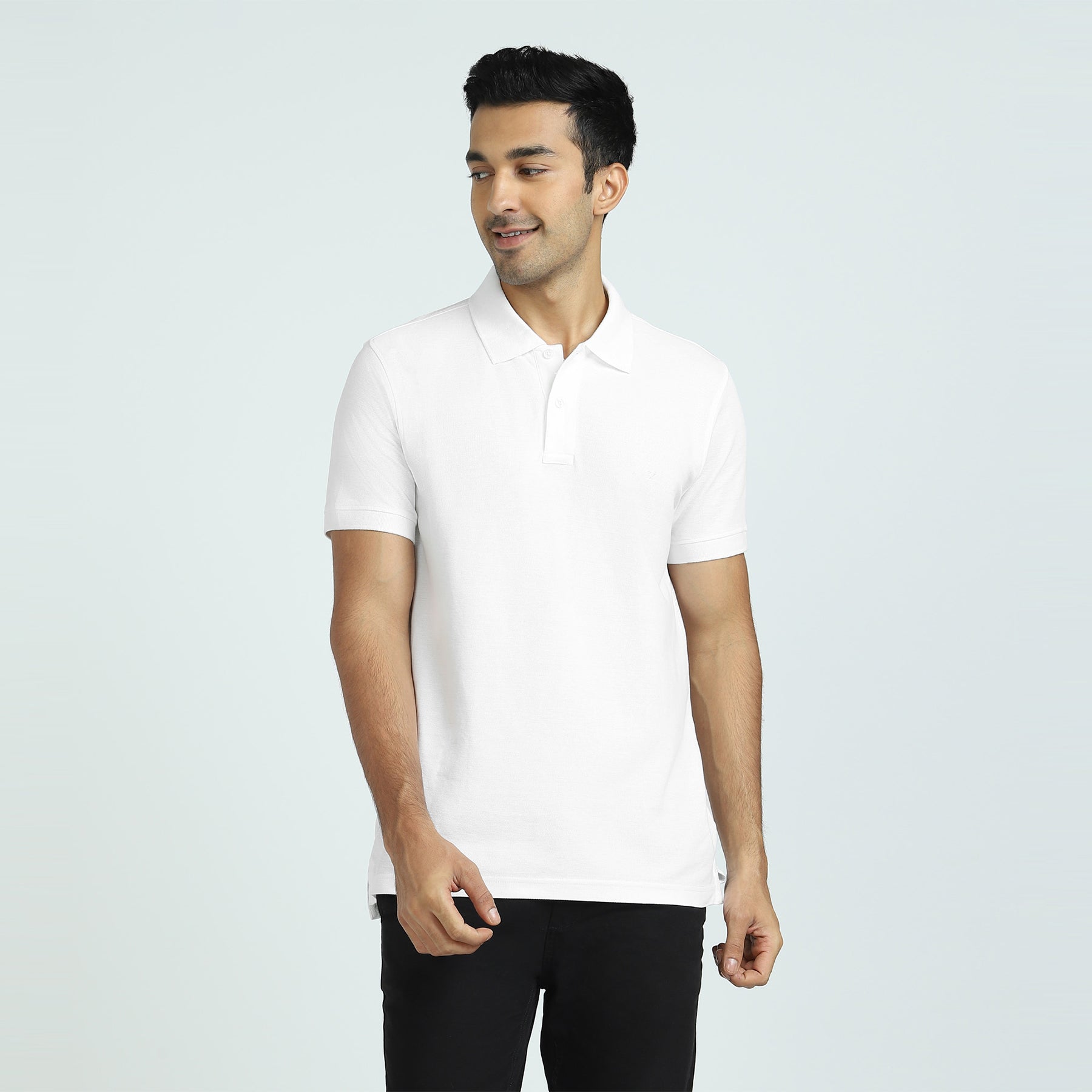 Element Combed Cotton Polo T-shirts For Men Polar White - XYXX Crew