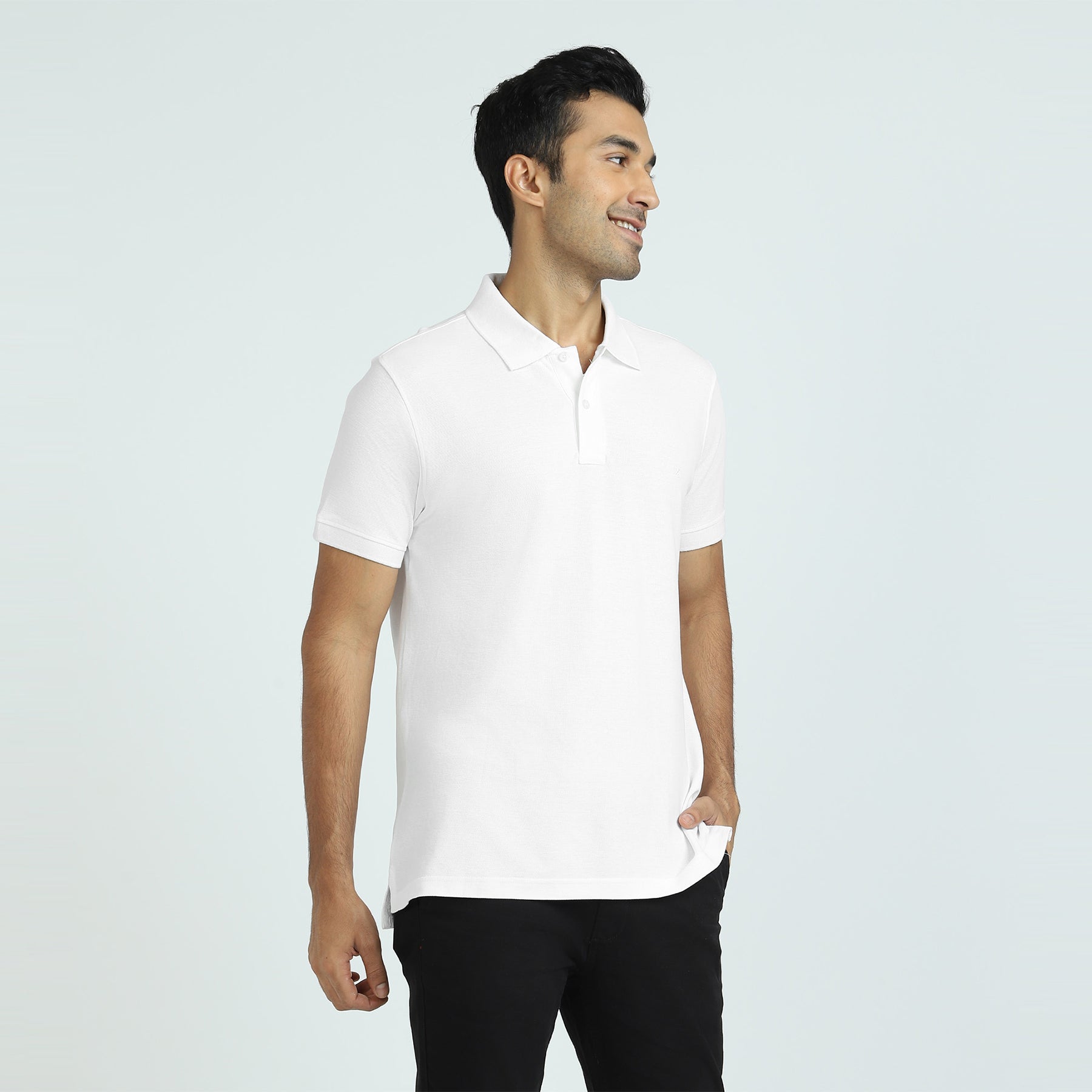 Element Combed Cotton Polo T-shirts For Men Polar White - XYXX Crew