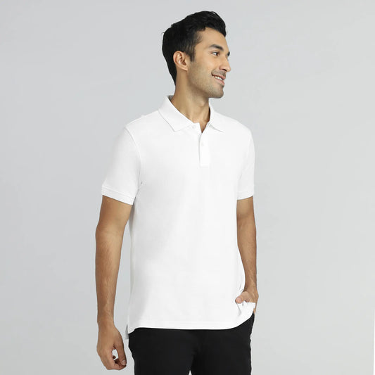 Element Combed Cotton Polo T-shirts Polar White - XYXX Crew