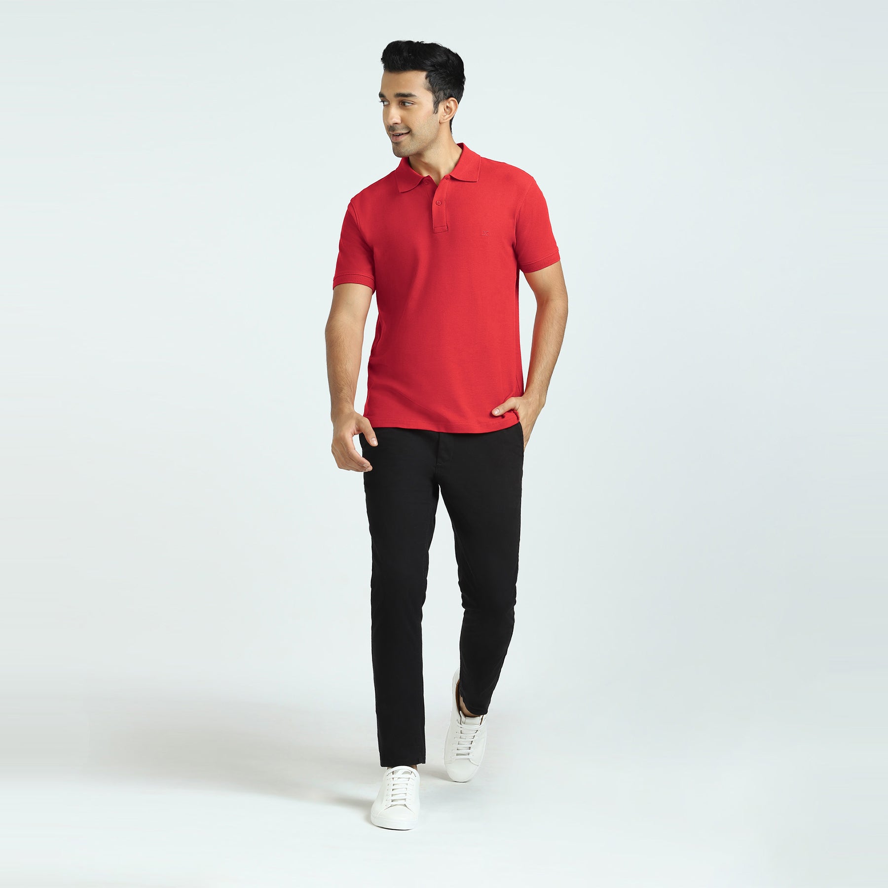 Element Combed Cotton Polo T-shirts For Men Rio Red - XYXX Crew