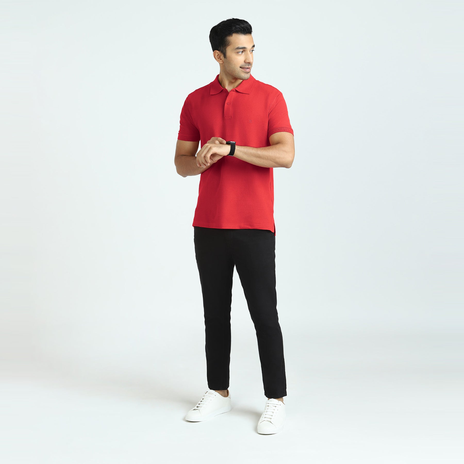 Element Combed Cotton Polo T-shirts For Men Rio Red - XYXX Crew