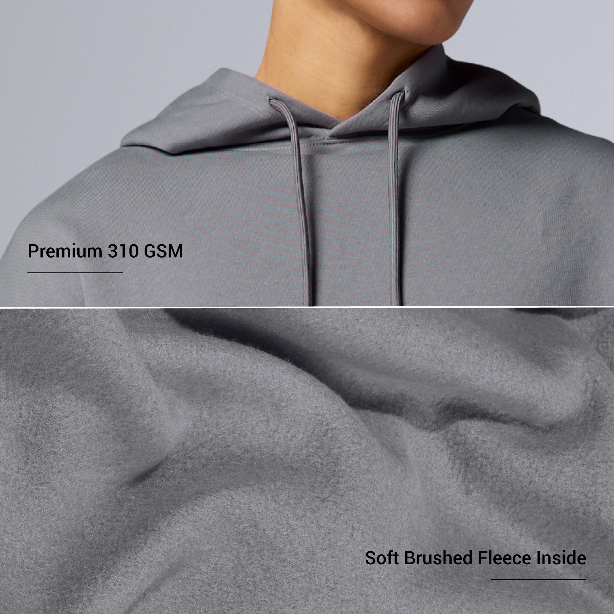 Pulse French Terry Cotton Blend Hoodies Opal Grey