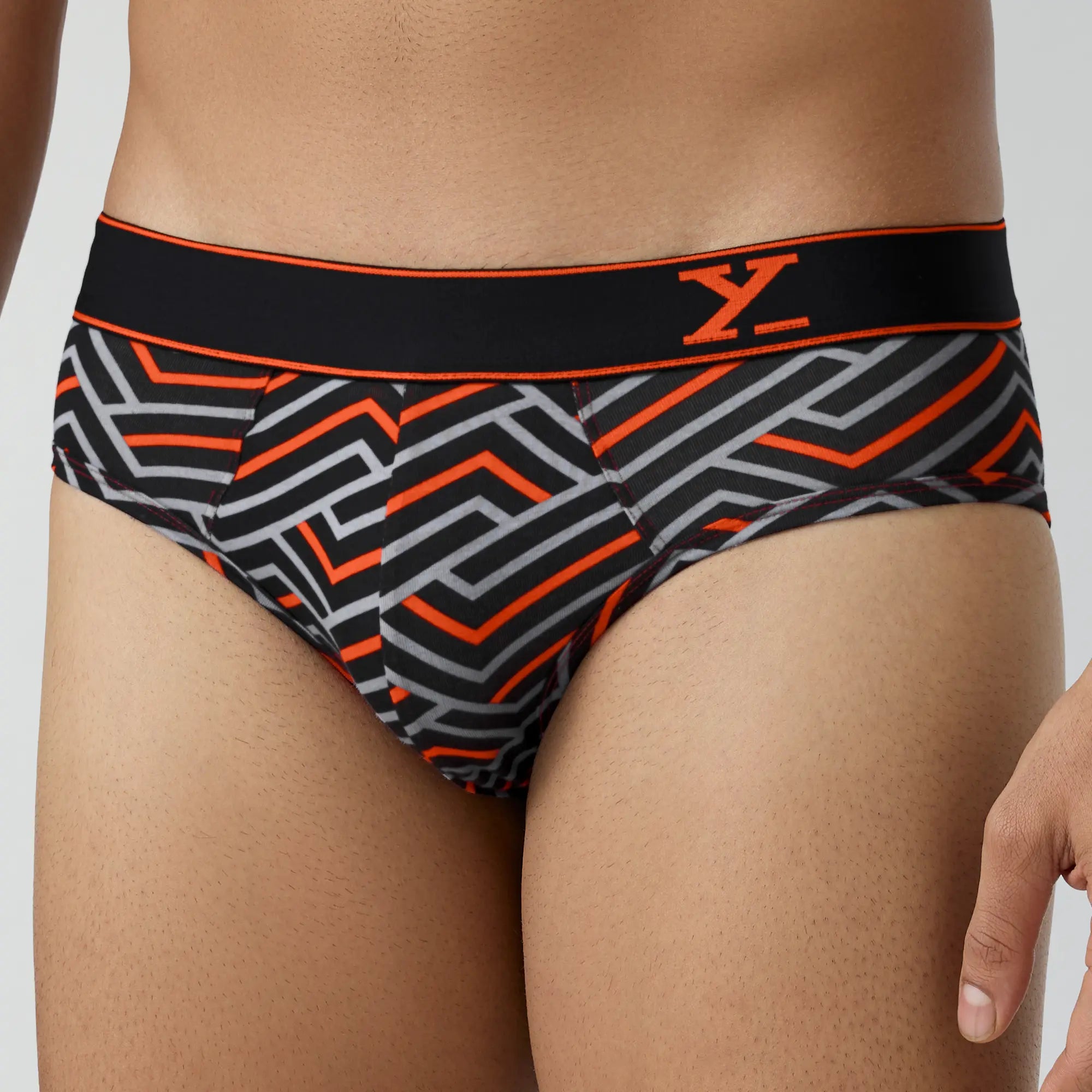 Parallax Cotton Briefs Black Stripes