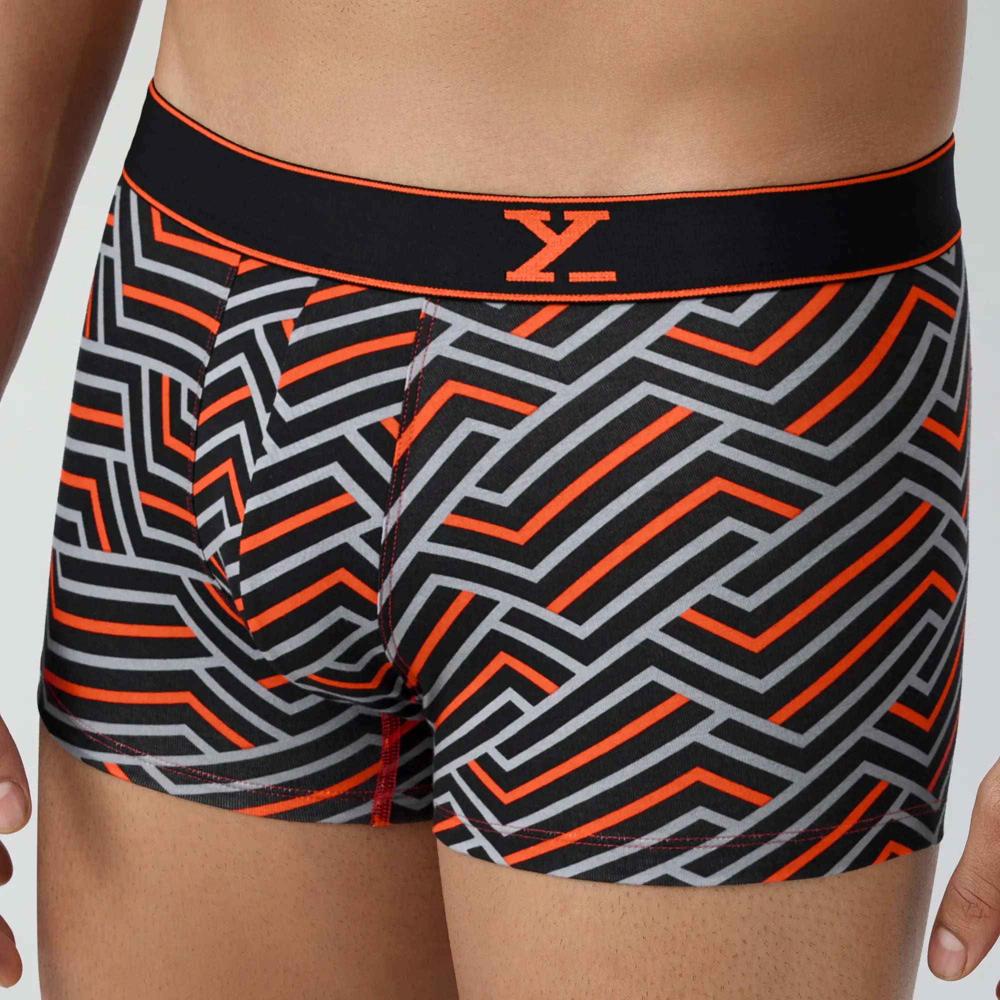 Men's Rowing Trunks Shop Men’s Black Stripes Parallax Cotton Trunks | XYXX Apparels
