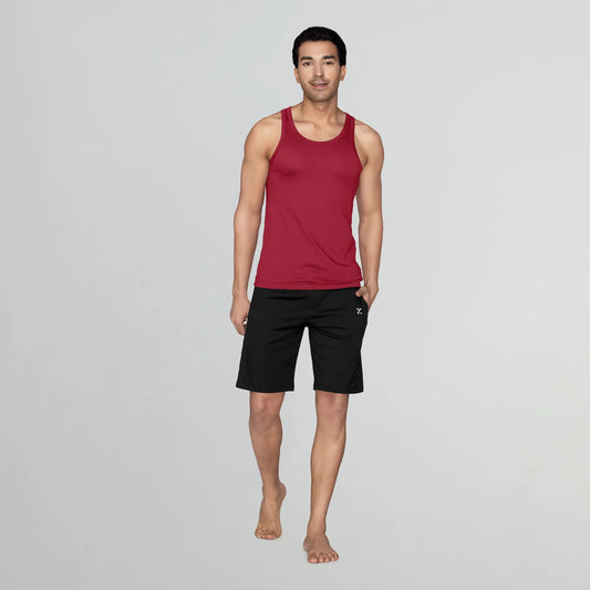 Ace Modal-Cotton Shorts Pitch Black