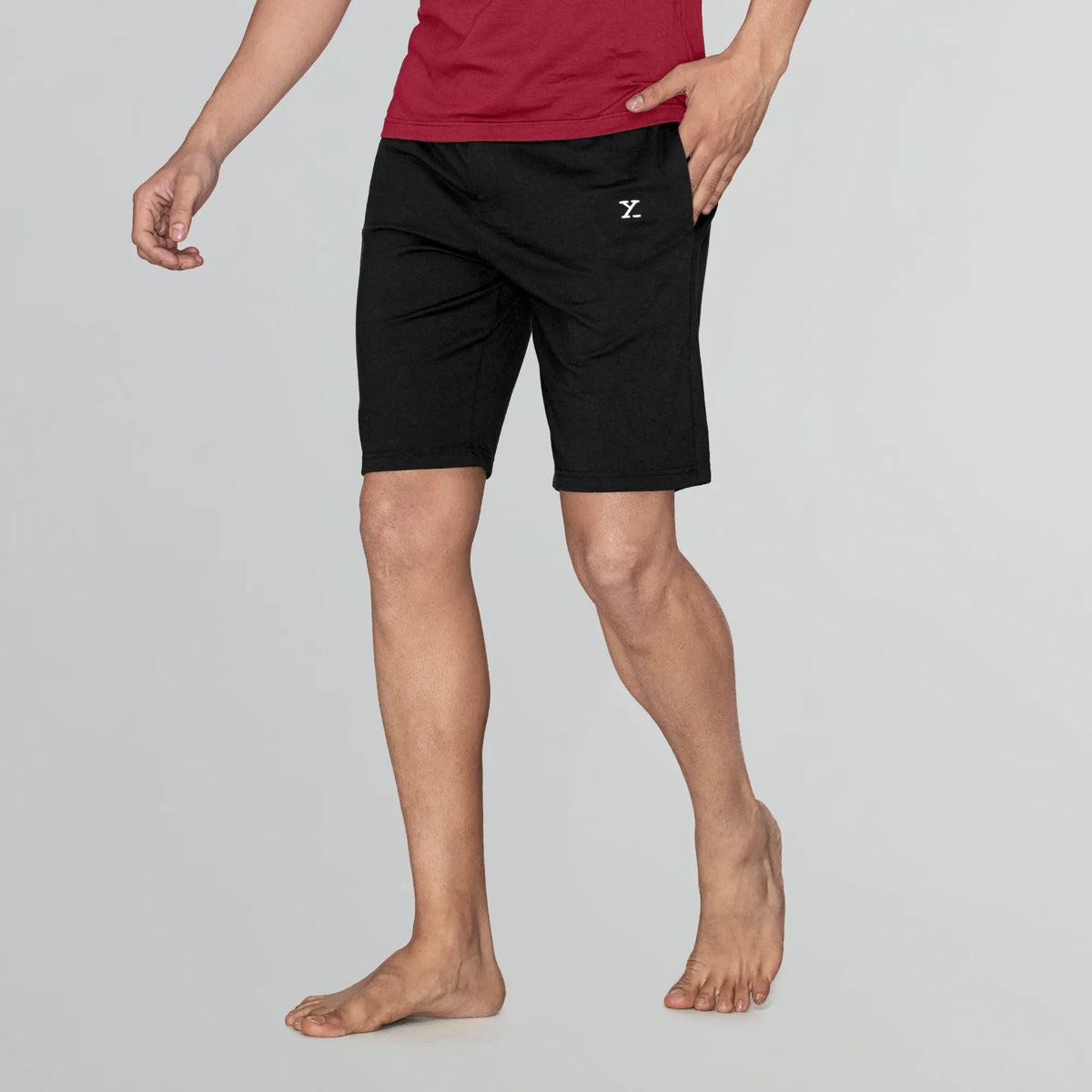 Ace Modal-Cotton Shorts Pitch Black