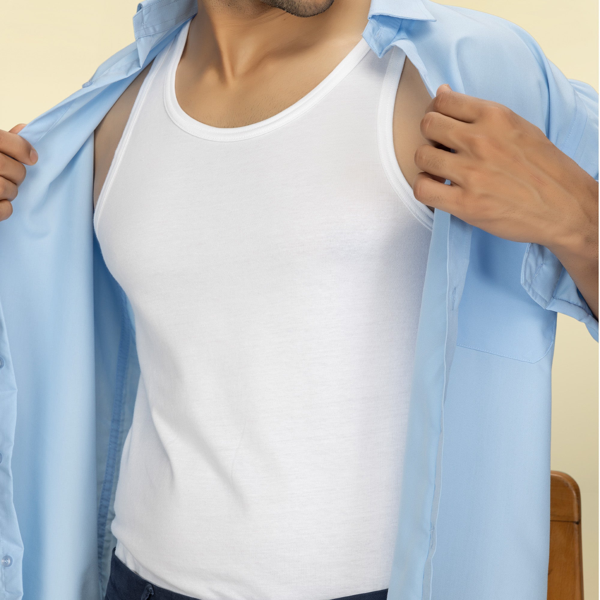Aero Super Combed Cotton Vests For Men Polar White - XYXX Mens Apparels