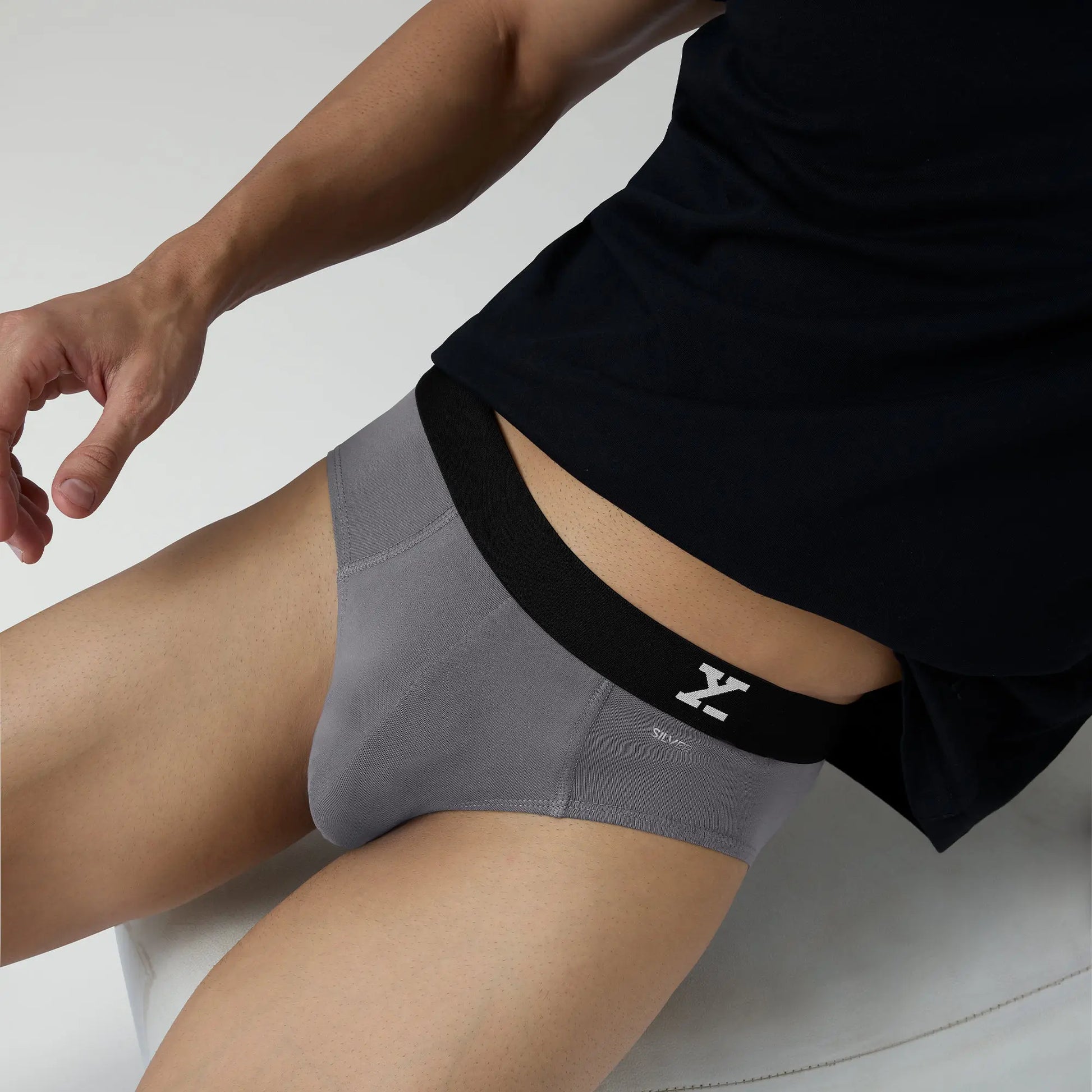 Aero Silver Cotton Briefs Ash Grey - XYXX Crew