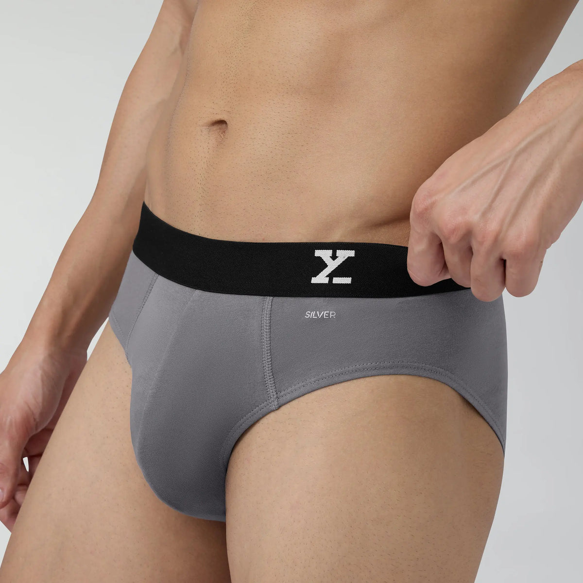 Aero Silver Cotton Briefs Ash Grey - XYXX Crew