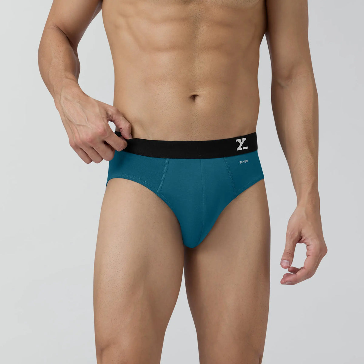 Aero Silver Cotton Briefs Green Emerald - XYXX Crew