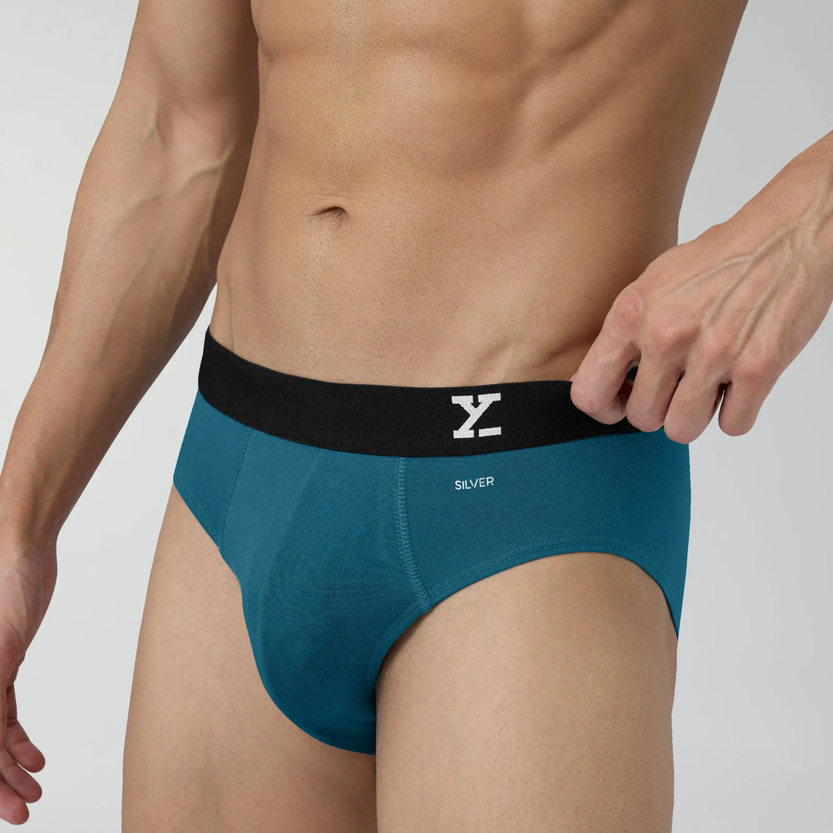 Aero Silver Cotton Briefs Green Emerald - XYXX Crew