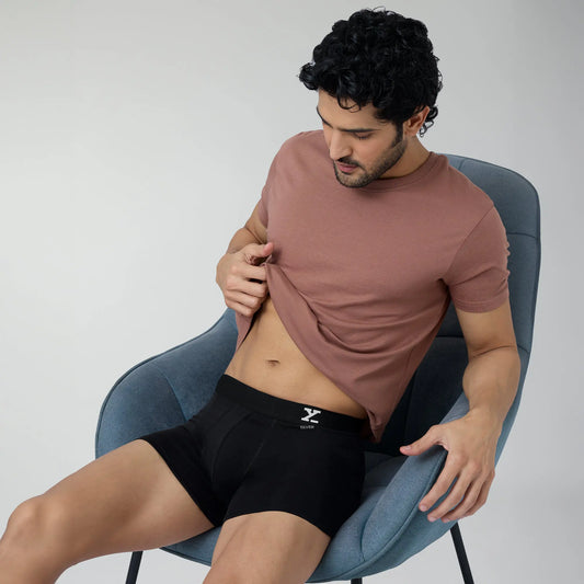 Aero Silver Cotton Trunks Black Knight - XYXX Crew