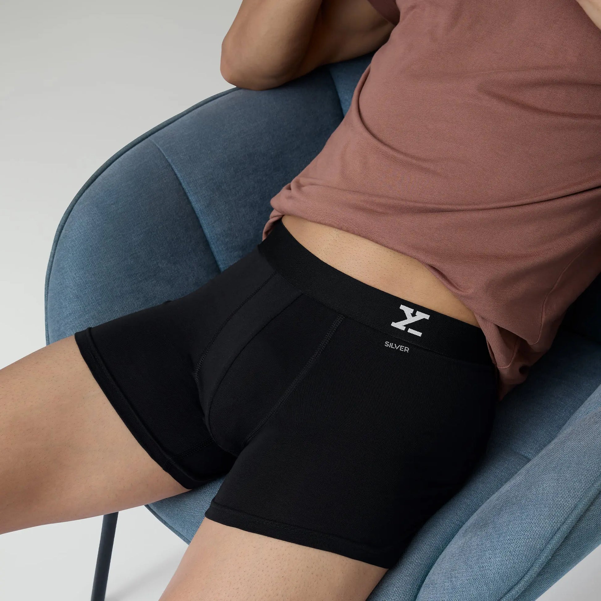 Aero Silver Cotton Trunks Black Knight - XYXX Crew