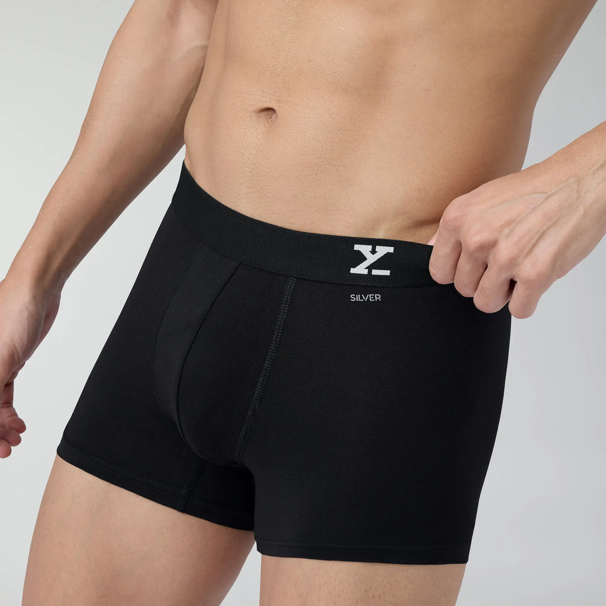 Aero Silver Cotton Trunks Black Knight - XYXX Crew
