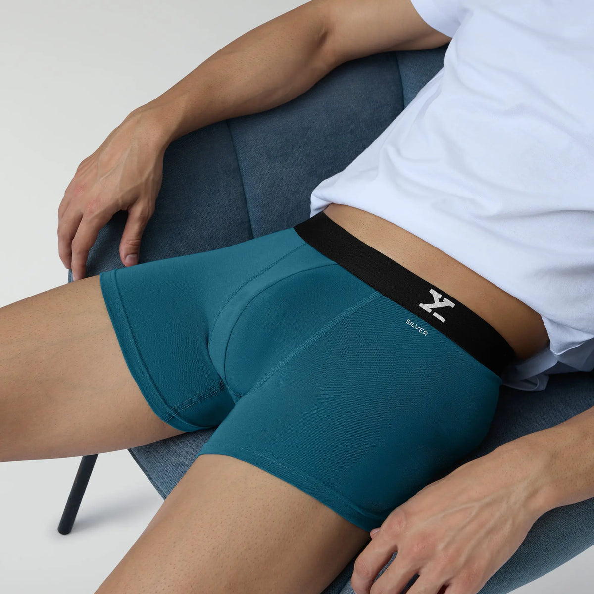 Aero Silver Cotton Trunks Green Emerald - XYXX Crew