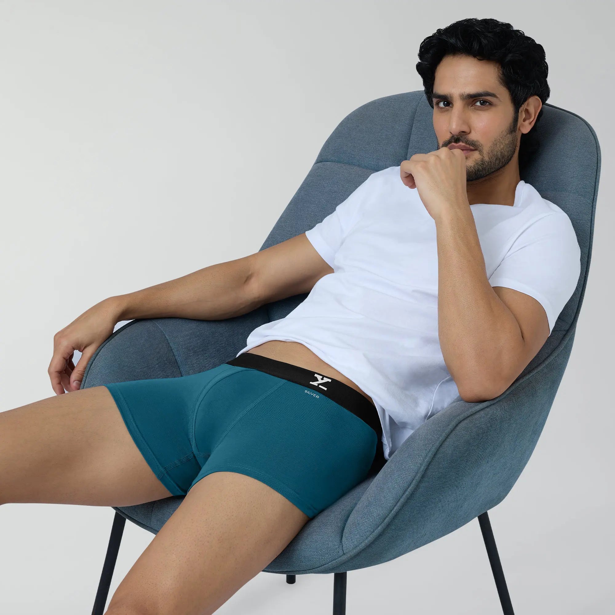 Aero Silver Cotton Trunks Green Emerald - XYXX Crew