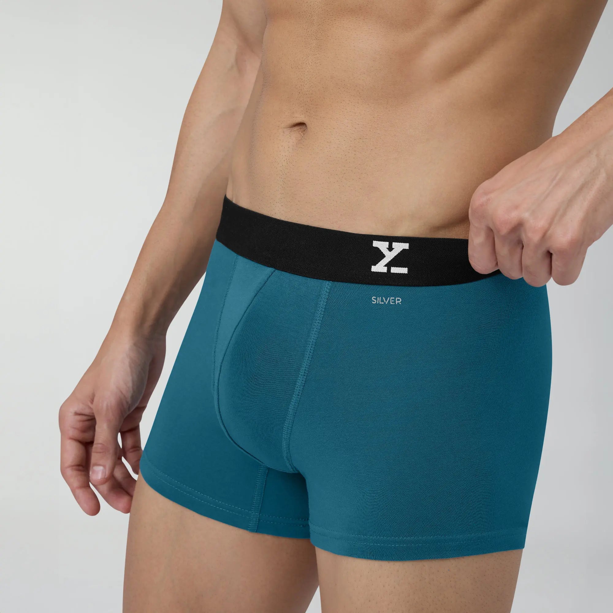 Aero Silver Cotton Trunks Green Emerald - XYXX Crew