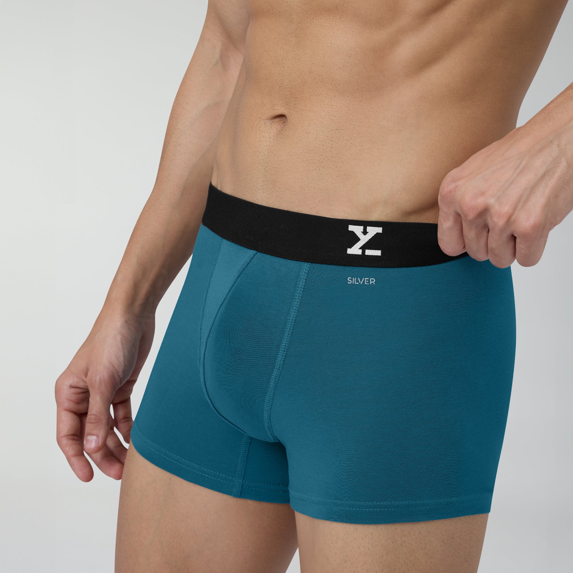 Aero Silver Cotton Trunks For Men Green Emerald -  XYXX Crew