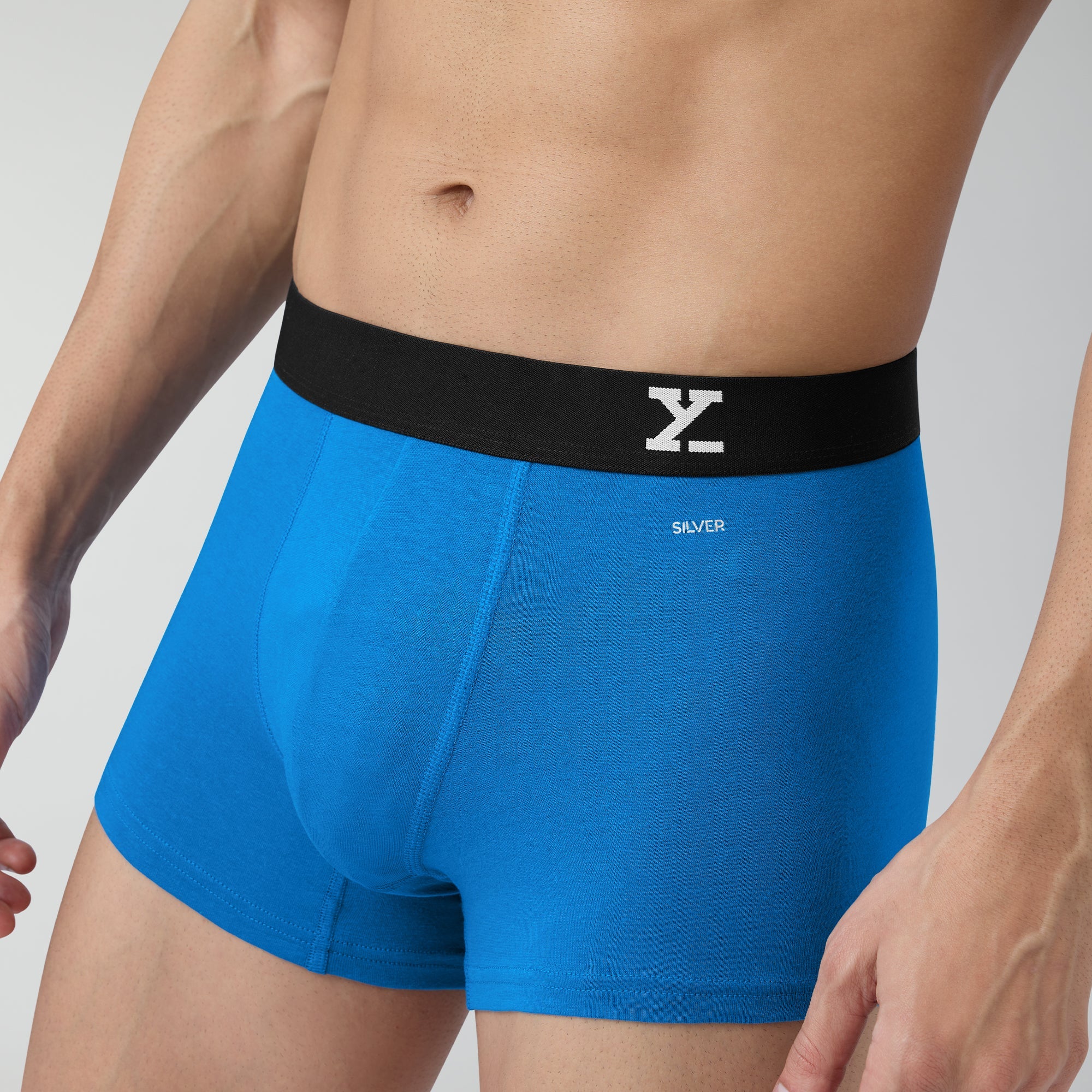 Aero Silver Cotton Trunks For Men Pacific Blue -  XYXX Crew