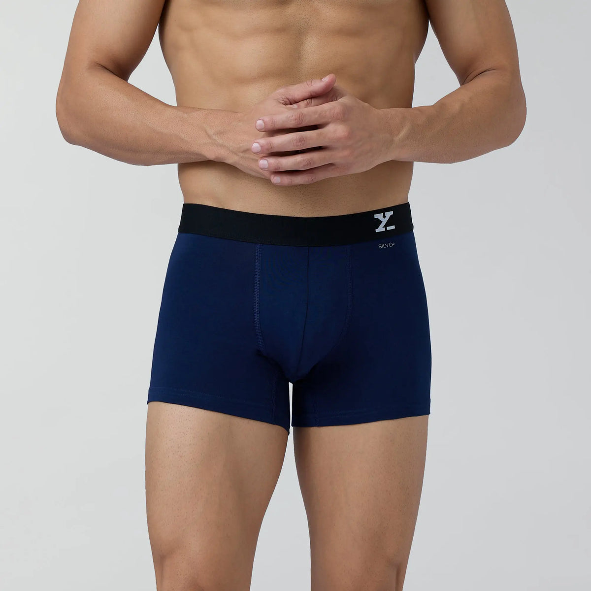 Aero Silver Cotton Trunks Midnight Blue - XYXX Crew
