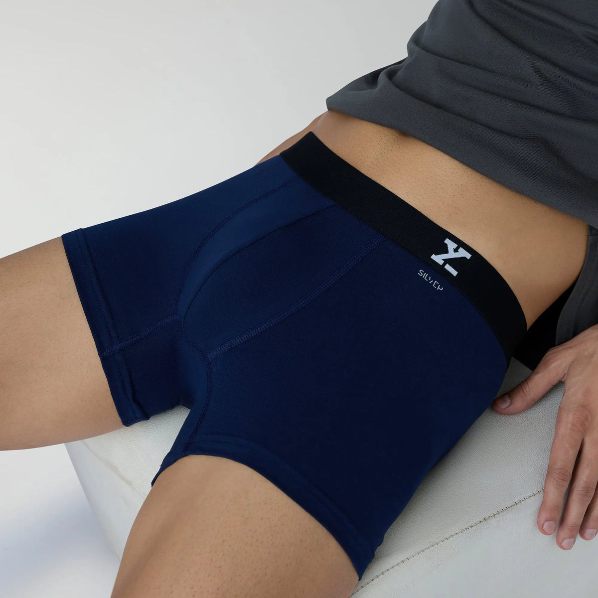 Aero Silver Cotton Trunks Midnight Blue - XYXX Crew