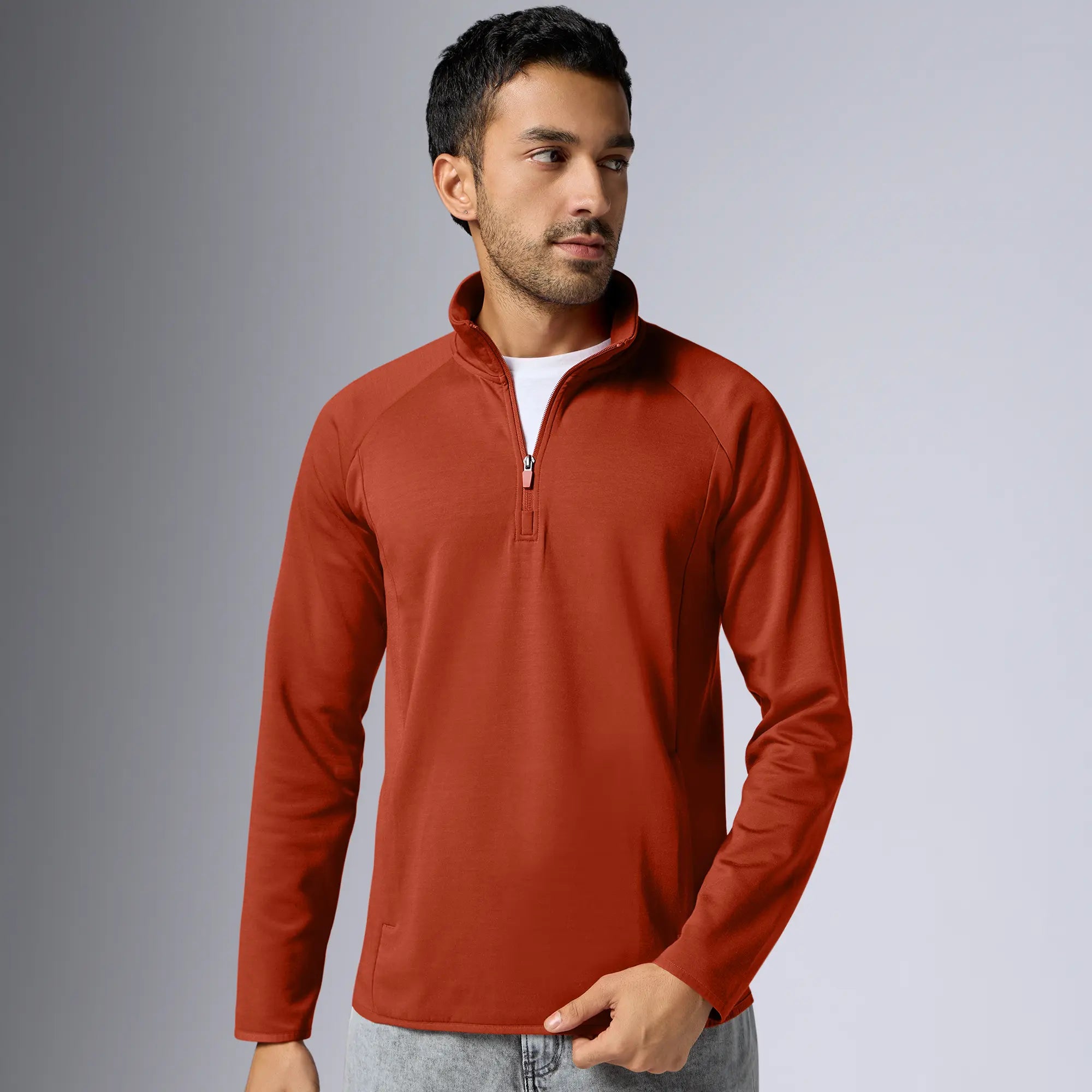 Alpha Half Zip Sweatshirt Auburn Red