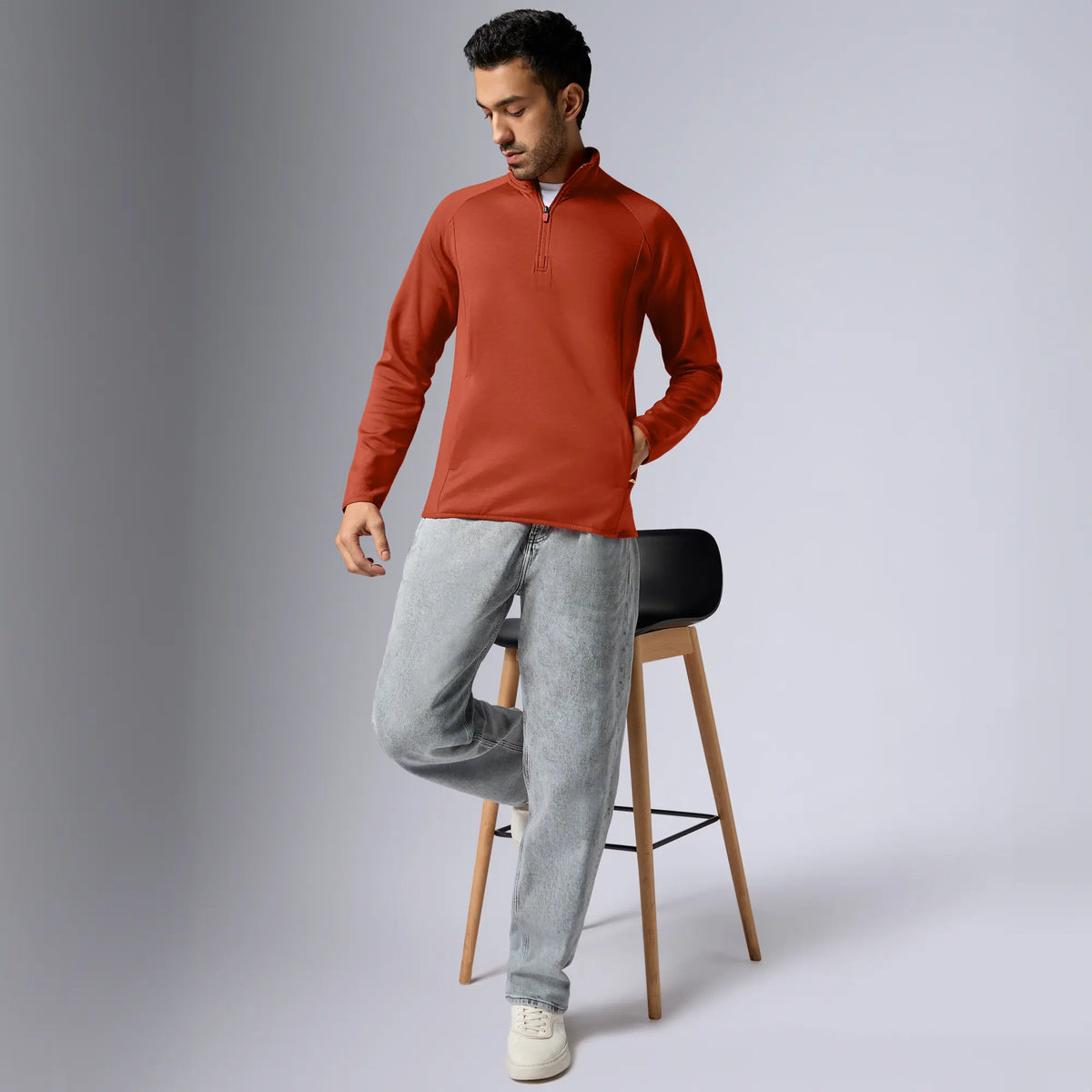 Alpha Half Zip Sweatshirt Auburn Red - XYXX Crew