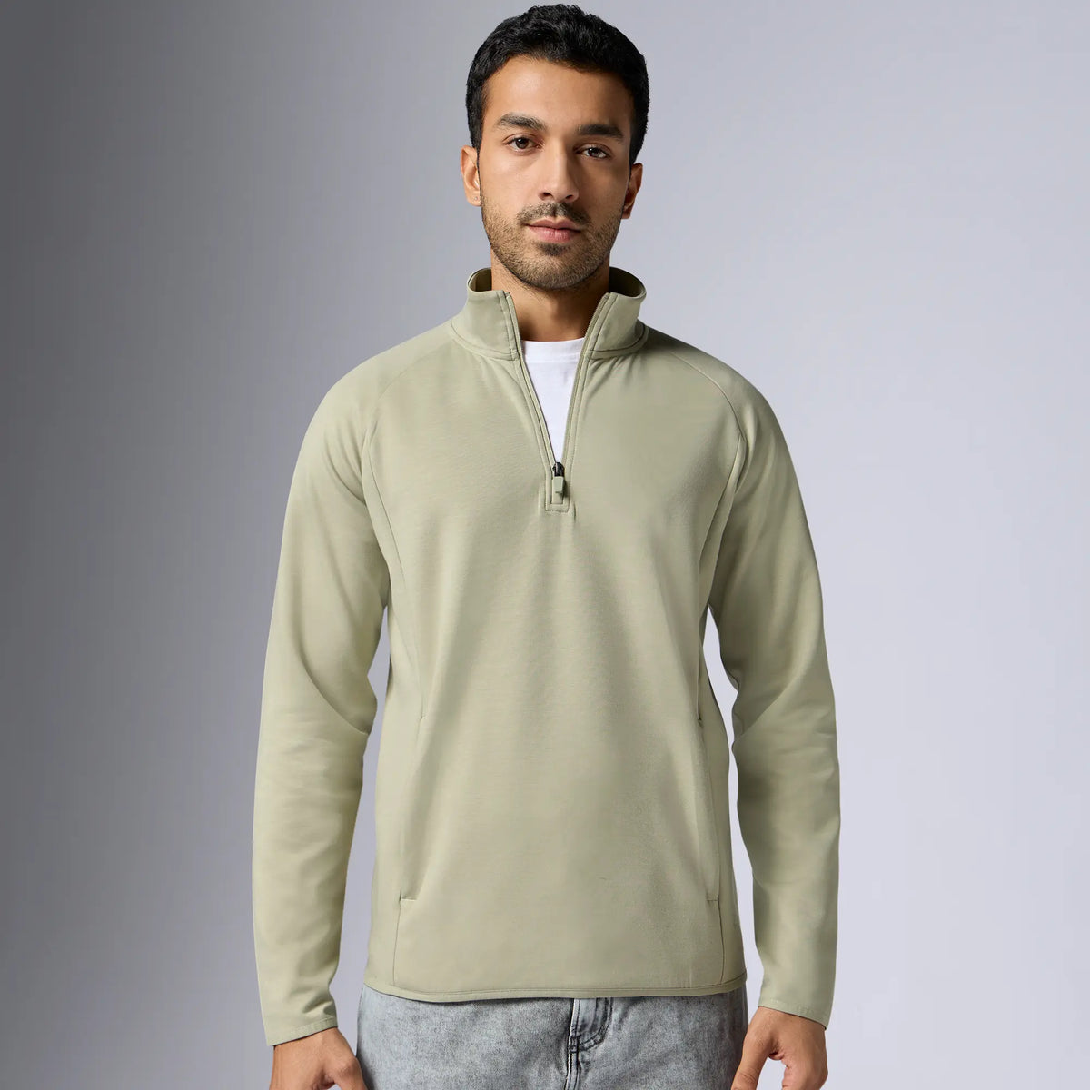 Alpha Half Zip Sweatshirt Cascade Grey - XYXX Crew