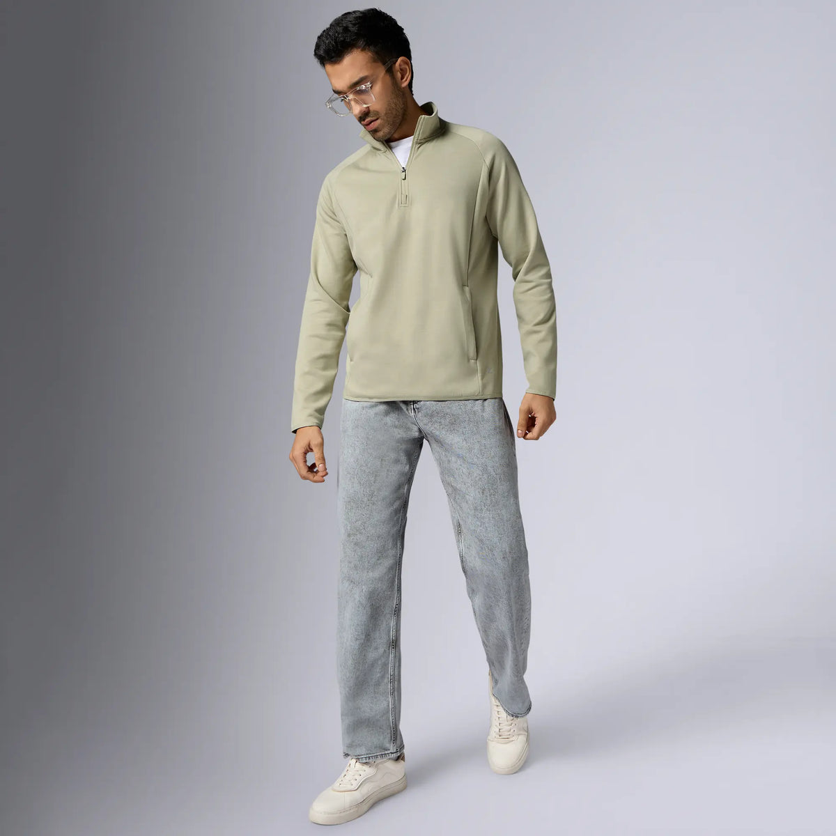 Alpha Half Zip Sweatshirt Cascade Grey - XYXX Crew